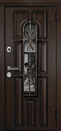 Межкомнатная шпонированная дверь Тироль со стеклом триплекс с зеркалом